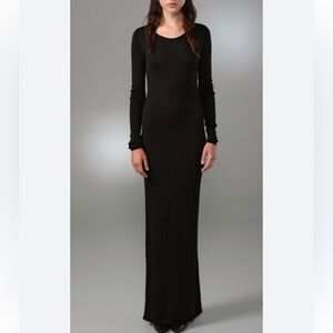 T Alexander Wang Women's Black Fitted Long Sleeve Maxi Dress